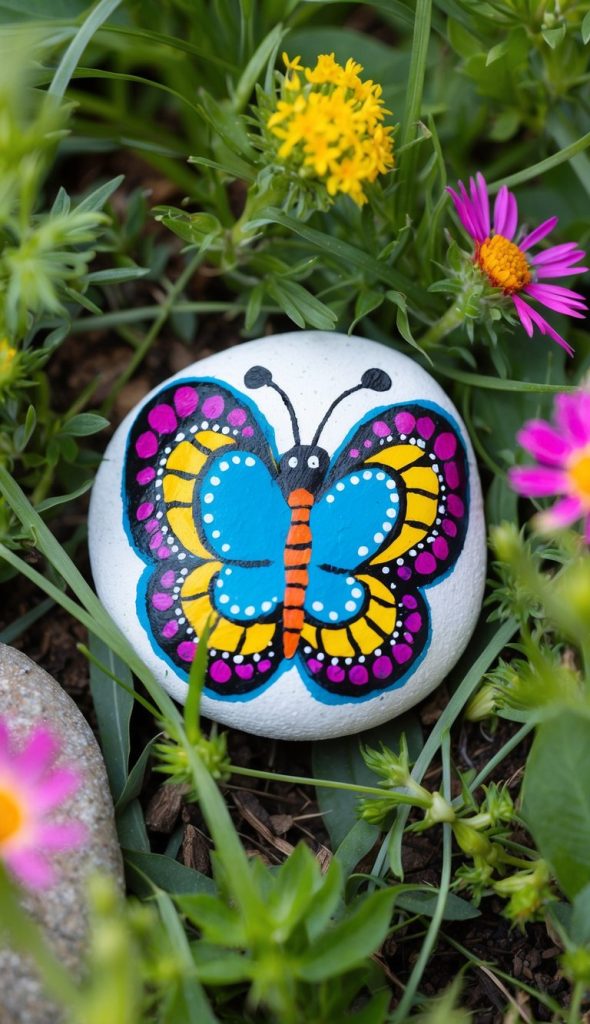 26 Butterfly Painted Rock Ideas for Fluttering Garden Decor - Living ...