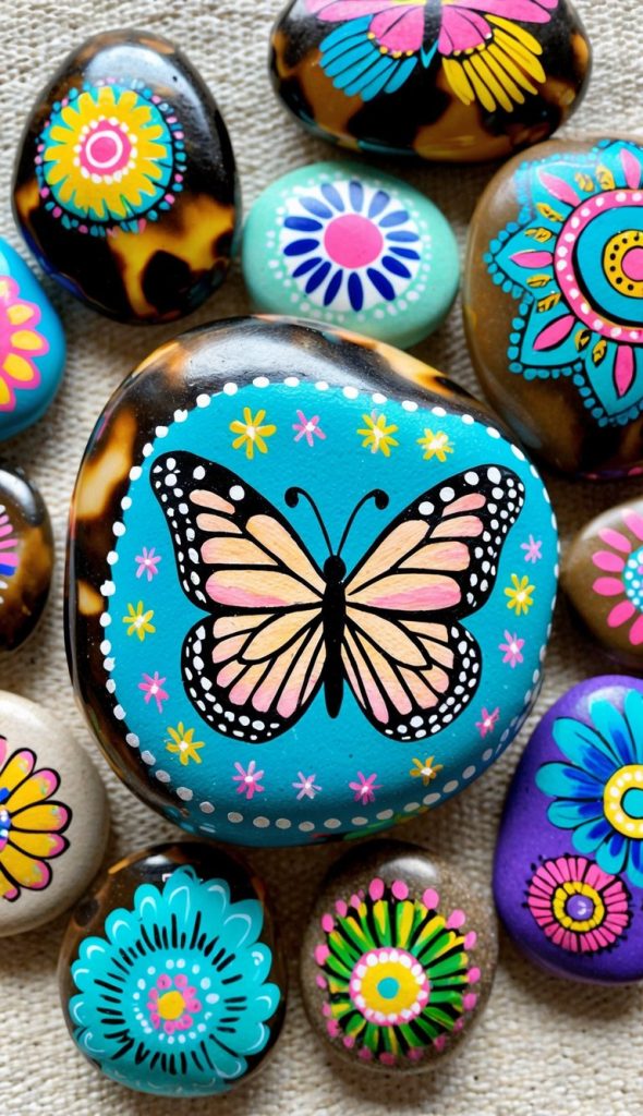 26 Butterfly Painted Rock Ideas for Fluttering Garden Decor - Living ...