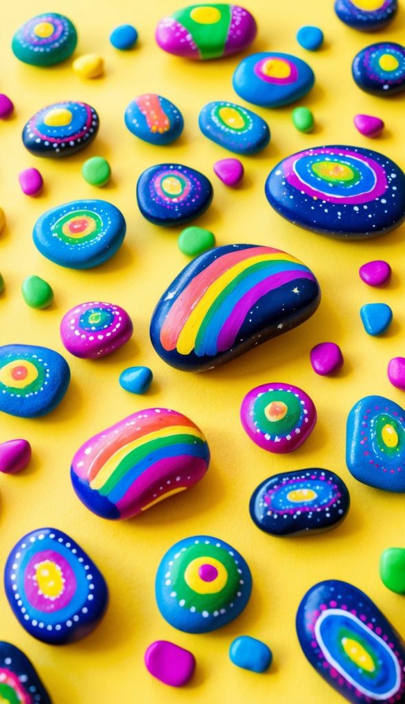 Color Painted Rocks 32 Colorful Rainbow Painted Rock Ideas for Cheerful Decor