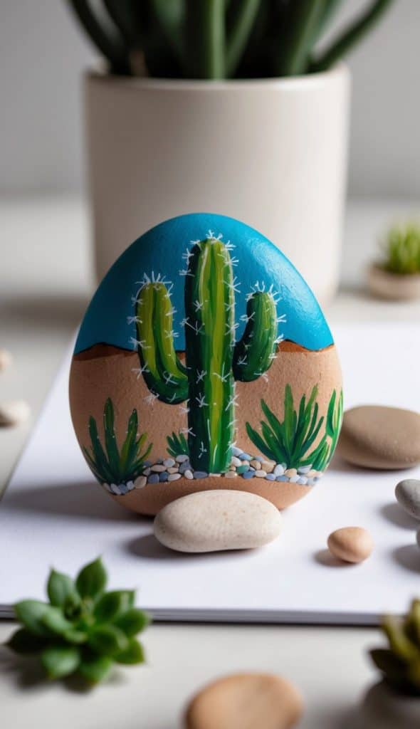 21 Cactus Painted Rock Ideas for Desert-Inspired Decor - Living Tickled