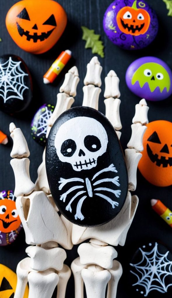 35 Spooky Halloween Painted Rock Ideas for Festive Fall Crafts - Living ...