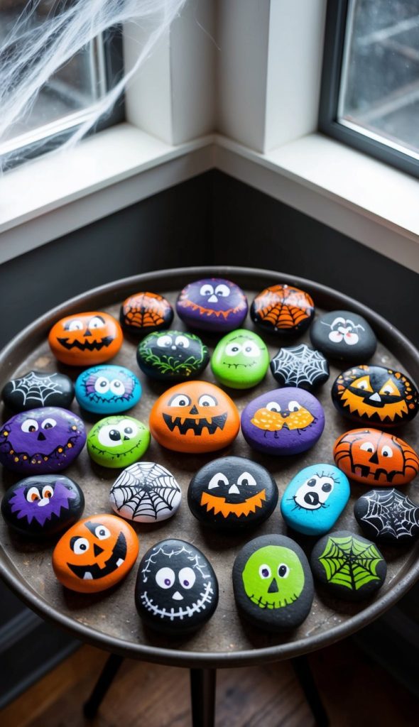 48 Spooky Halloween Painted Rock Ideas for Festive Fall Crafts