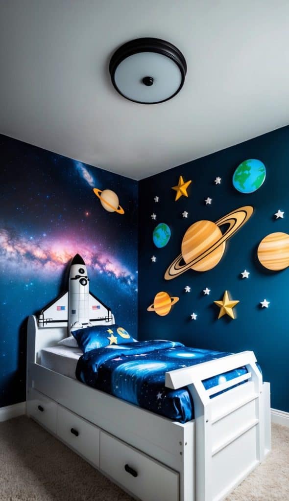 17 Galaxy-Themed Bedroom Decor Ideas for Kids: Create a Stellar Space ... - Galaxy Space Age Bedroom Decor