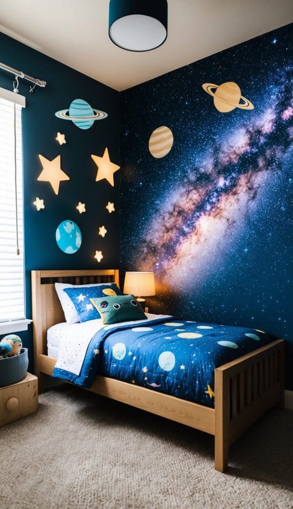 Image showcasing 17 Galaxy-Themed Bedroom Decor Ideas for Kids: Create a Stellar Space ...