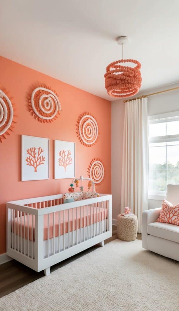 20 Coral Nursery Ideas: Cheerful Peach-Toned Designs for Your Baby's Room