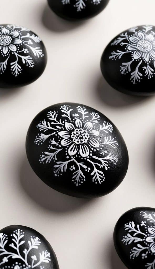 17 Black and White Painted Rock Ideas: Simple Elegance for Your Modern ...