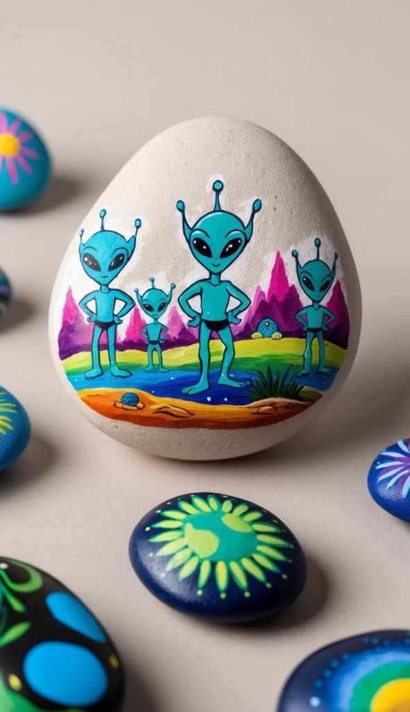 17 Alien Painted Rock Ideas for Space Enthusiasts - Living Tickled