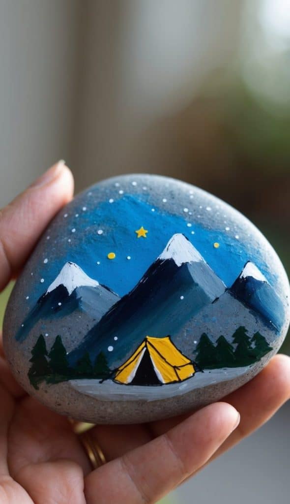 17 Mountain Painted Rock Ideas for Scenic Decor - Living Tickled
