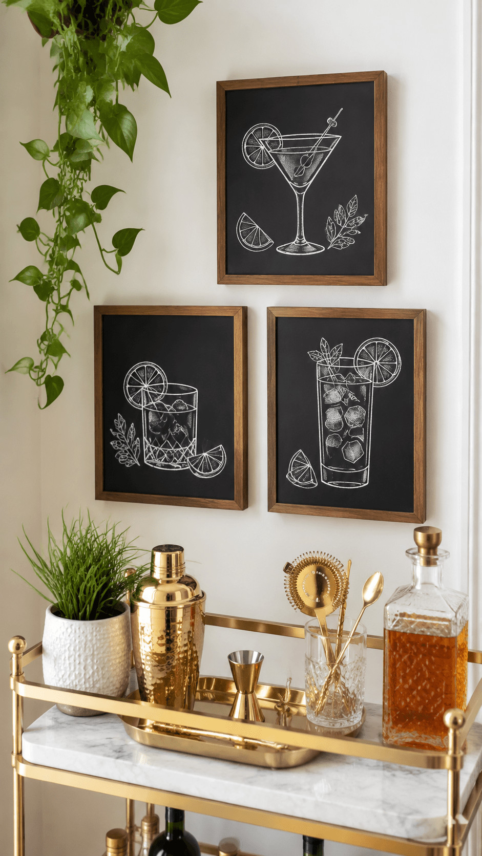 Photo of a chalkboard featuring a citrus cocktail collage with lemon and lime slices, colorful chalk lettering, and a bold black background.