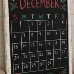Snowy Month Grid: a hand-drawn christmas chalkboard sign reading "DECEMBER".