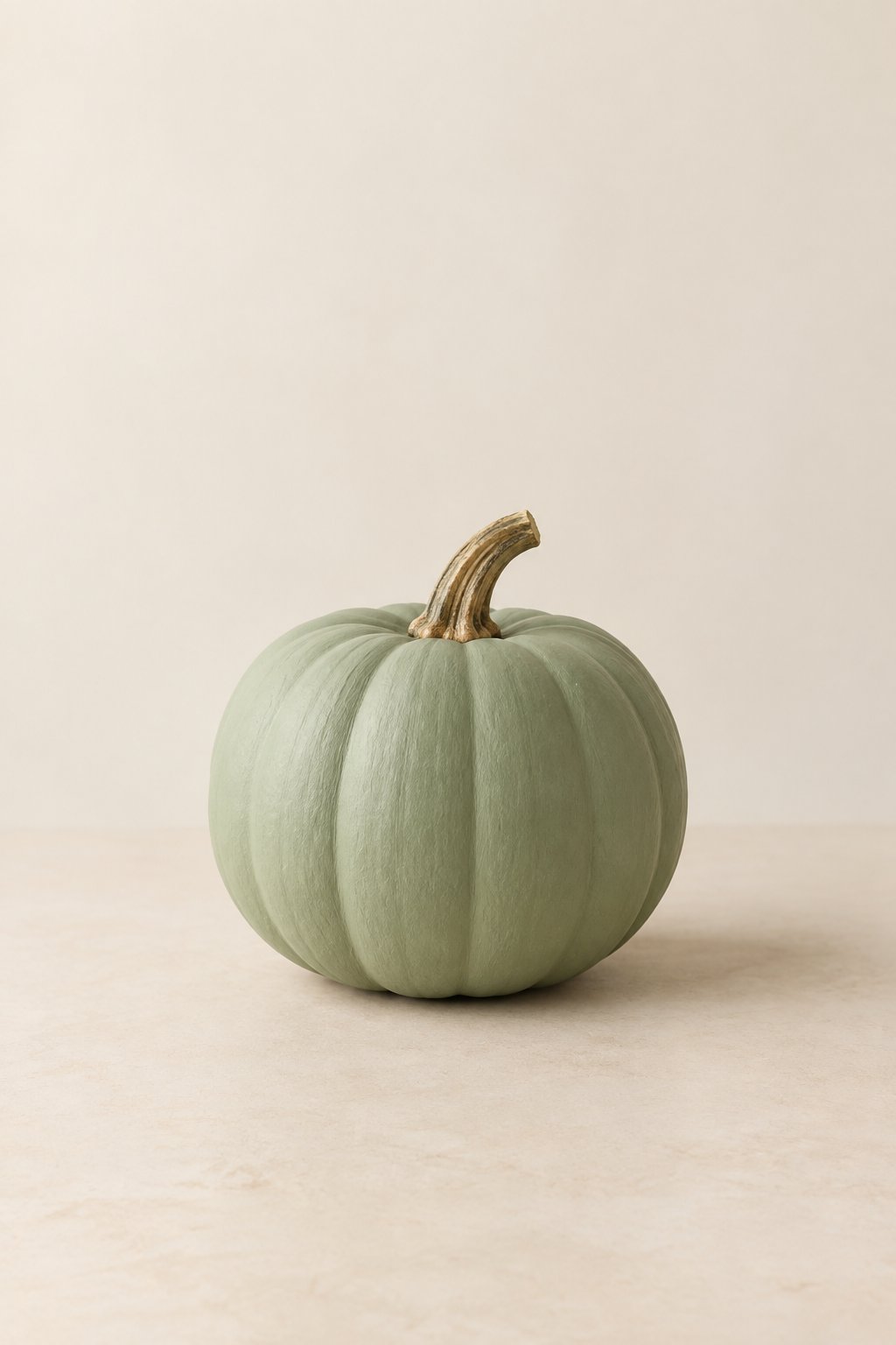 Soft Sage Minimal Pumpkin - aesthetic painted pumpkin ideas
