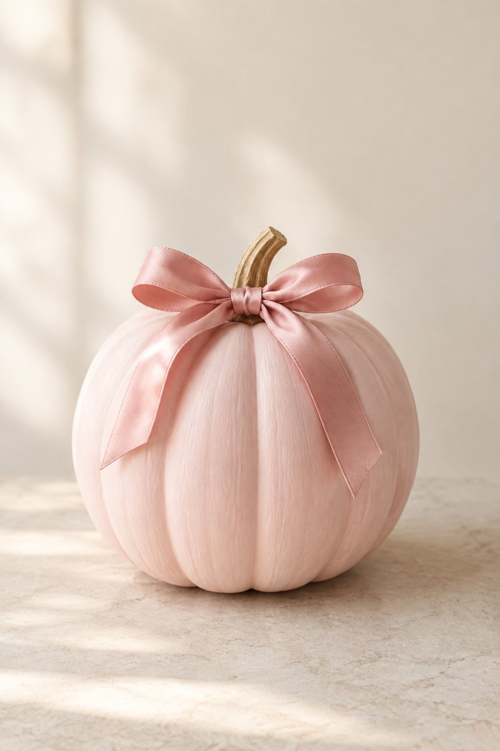 Coquette Bow Pumpkin - aesthetic painted pumpkin ideas