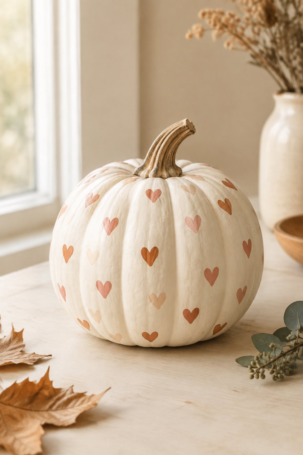 Heart Doodle Pumpkin - aesthetic painted pumpkin ideas