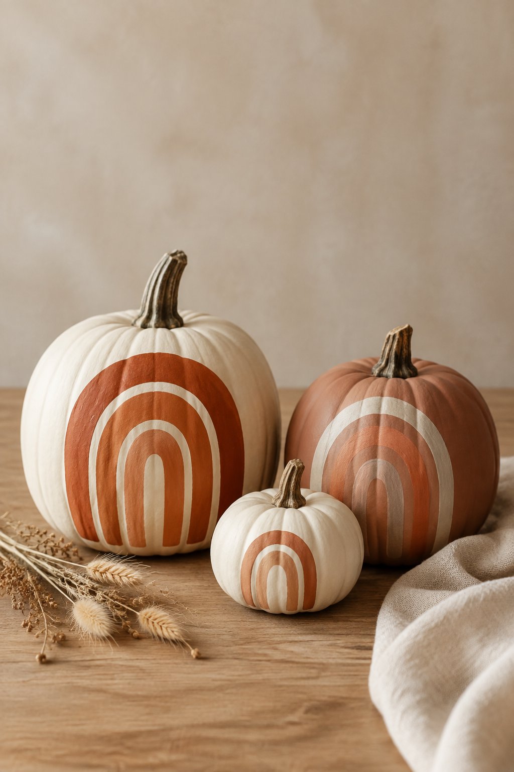 Terracotta Boho Arches - aesthetic painted pumpkin ideas
