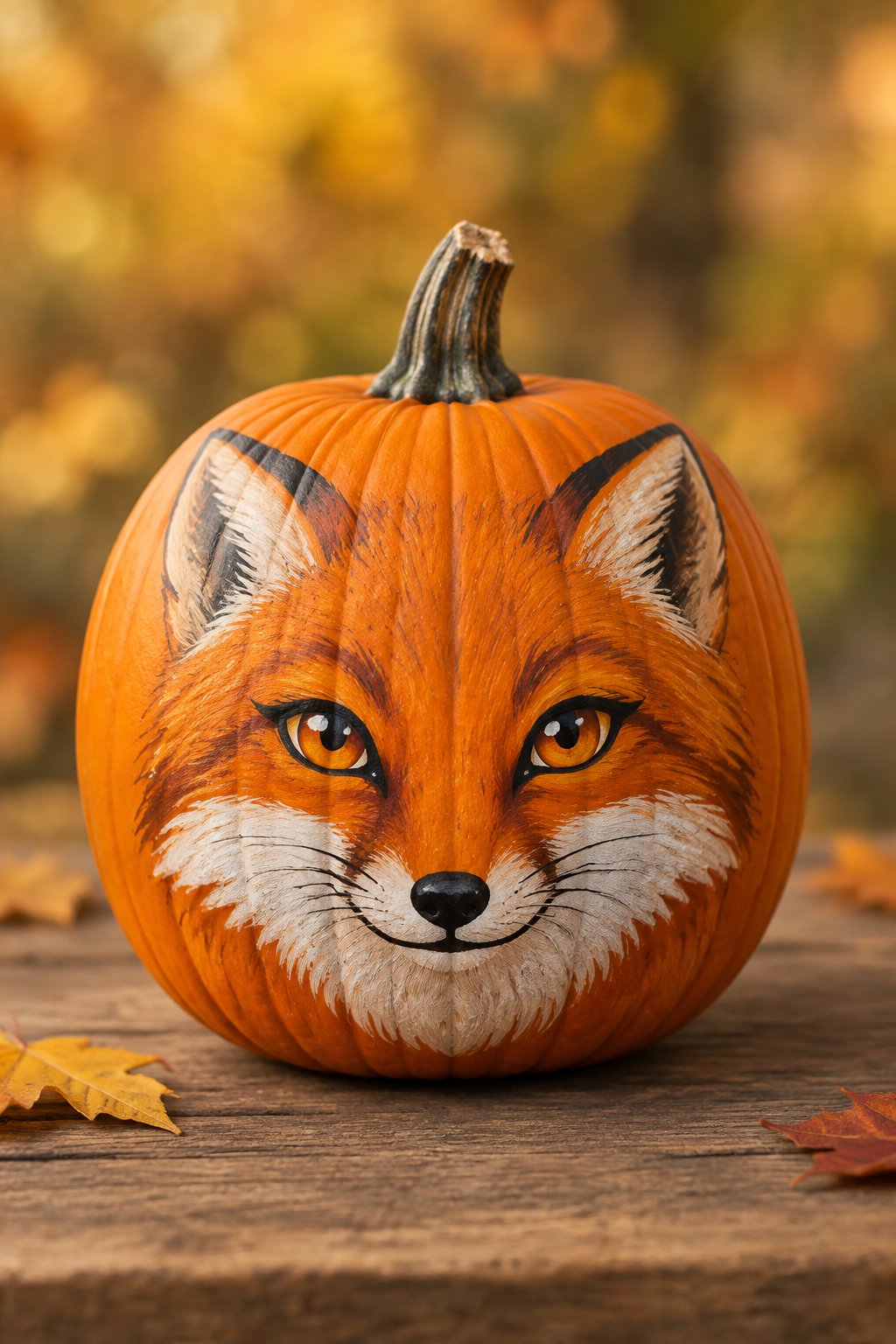 Sly Fox Pumpkin - animal painted pumpkins