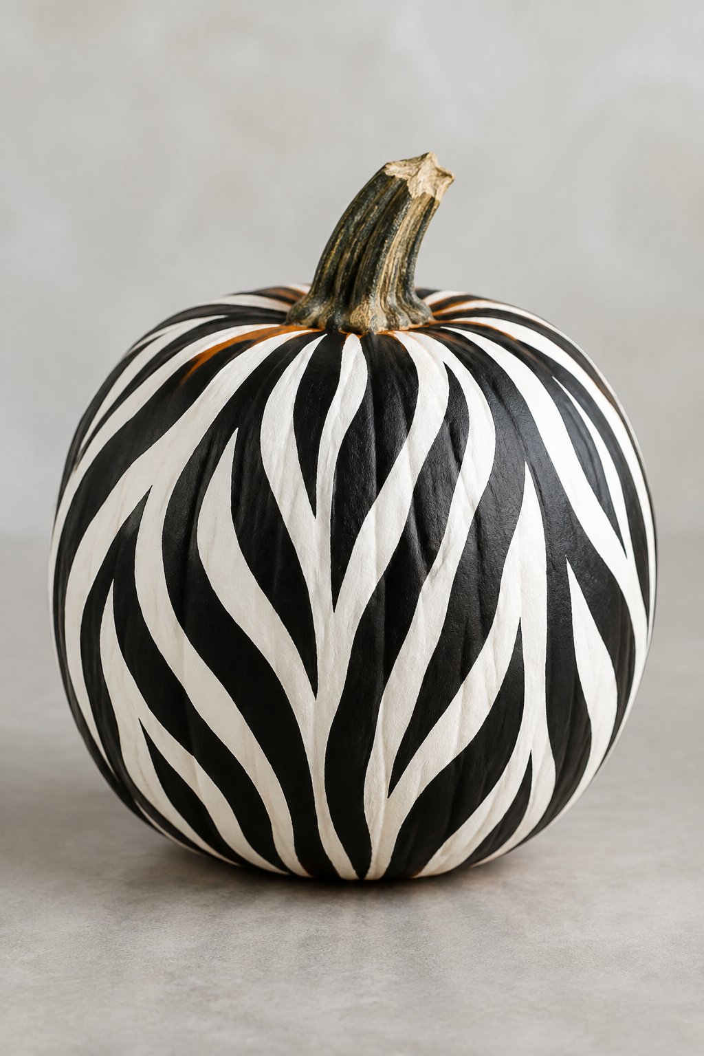 Striped Zebra Pumpkin - animal painted pumpkins
