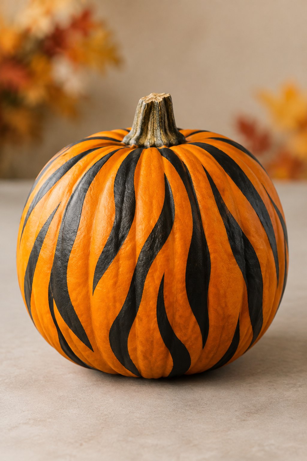 Tiger Stripe Pumpkin - animal painted pumpkins