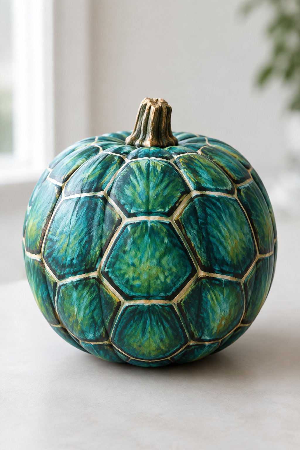 Sea Turtle Shell Pumpkin - animal painted pumpkins
