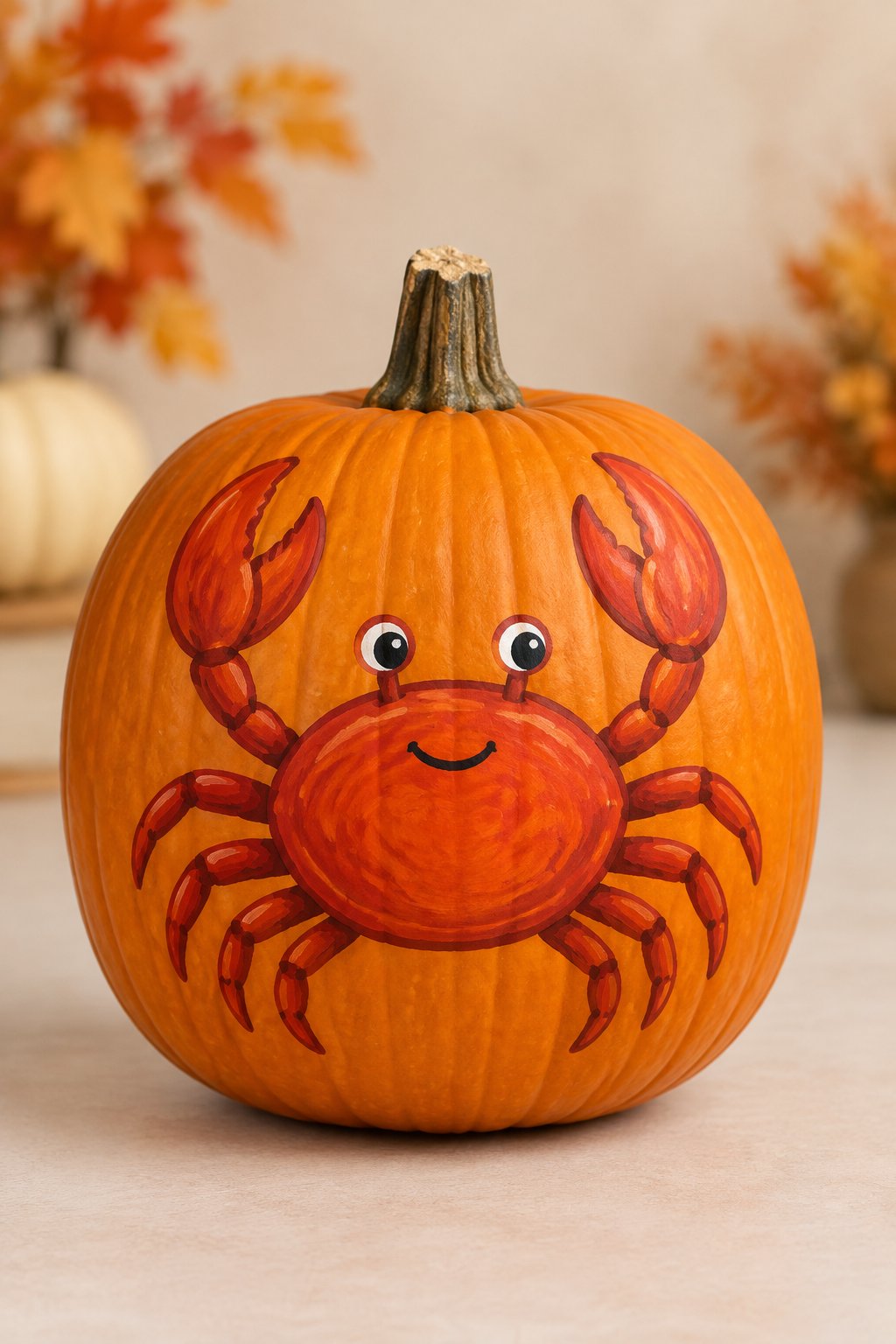 Orange Crab Pumpkin - animal painted pumpkins