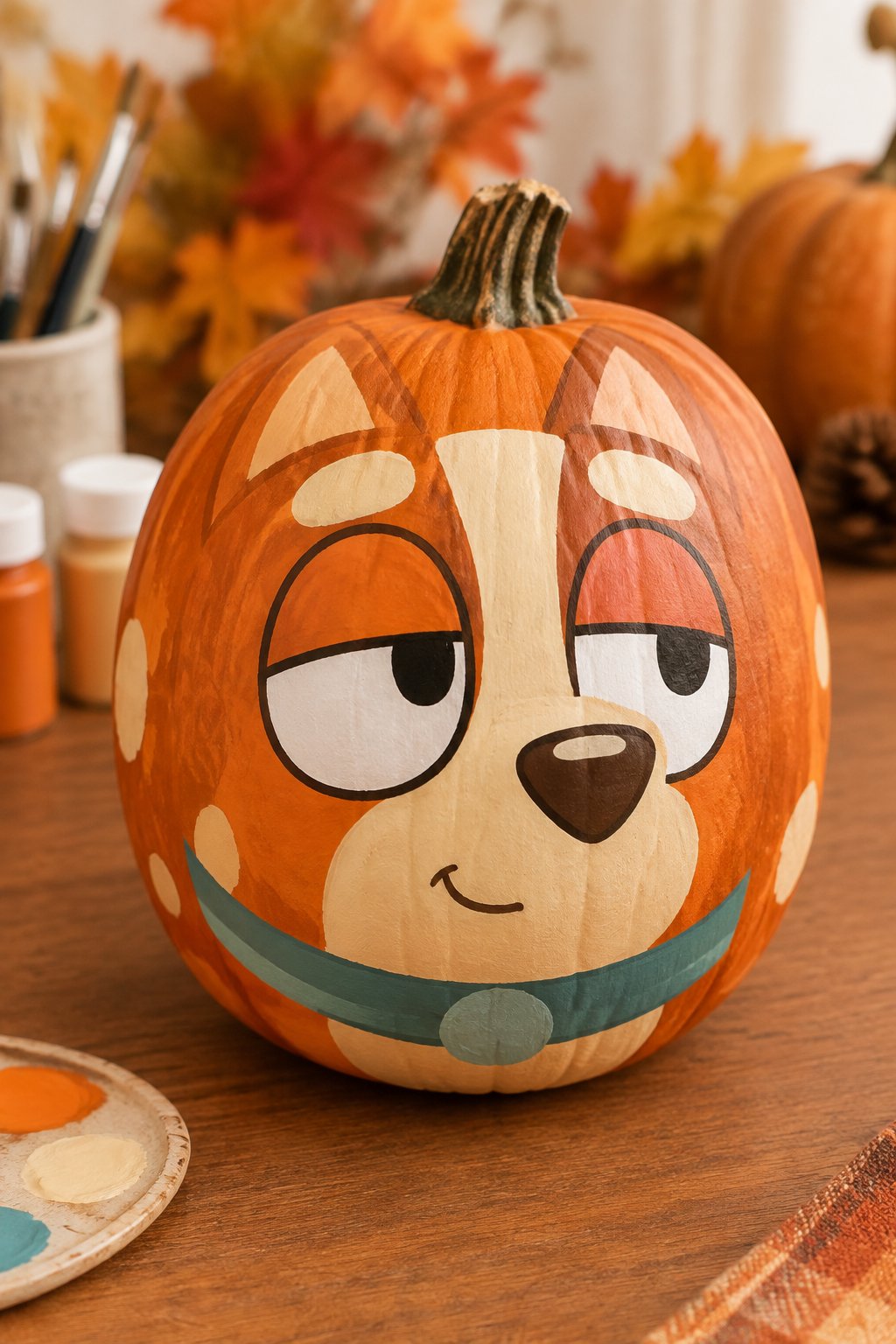 Bingo Sleepy Eyes - bluey pumpkin painting
