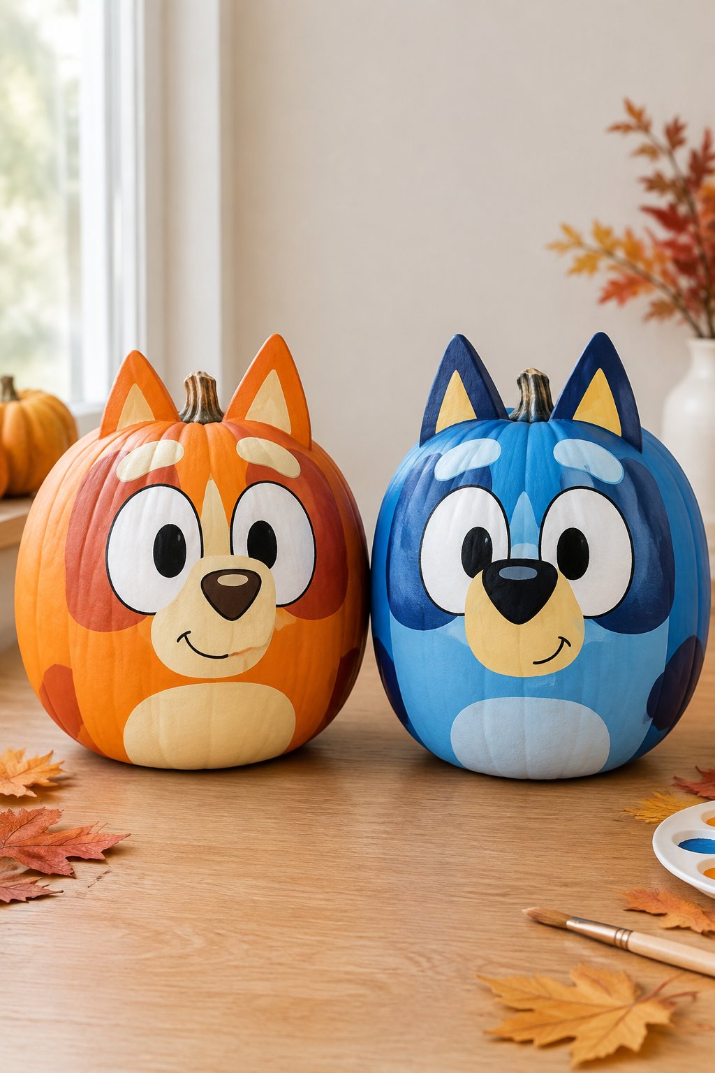 Bingo Bluey Sibling Pair - bluey pumpkin painting