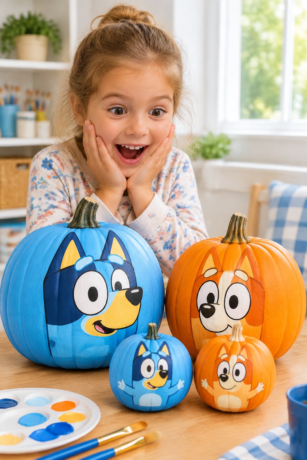 Muffin Excited Expression - bluey pumpkin painting