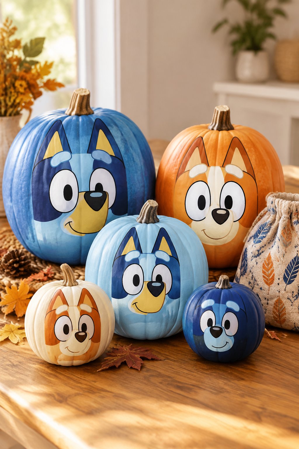 Featherwood Bag Pattern - bluey pumpkin painting