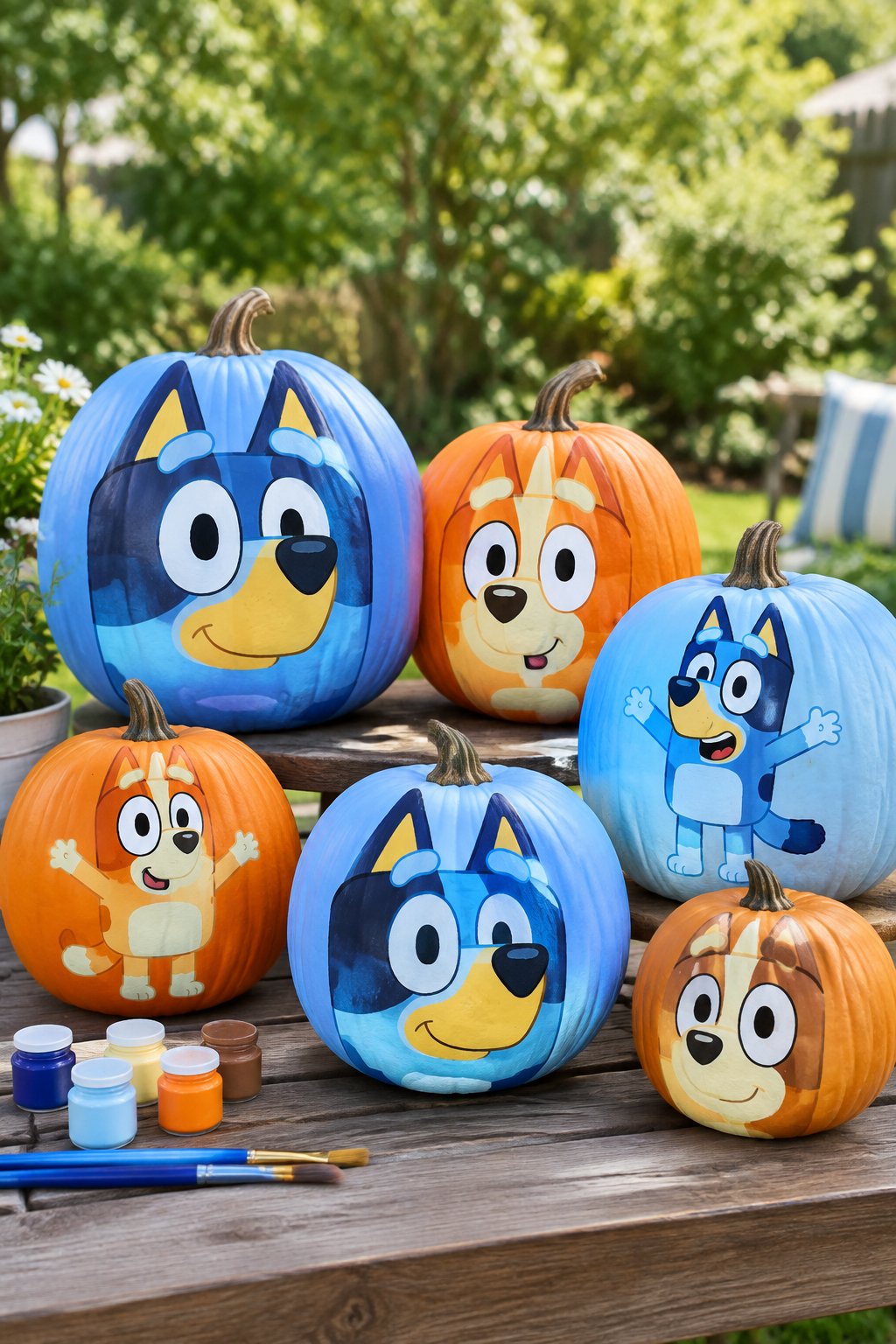 Backyard Play Color Set - bluey pumpkin painting