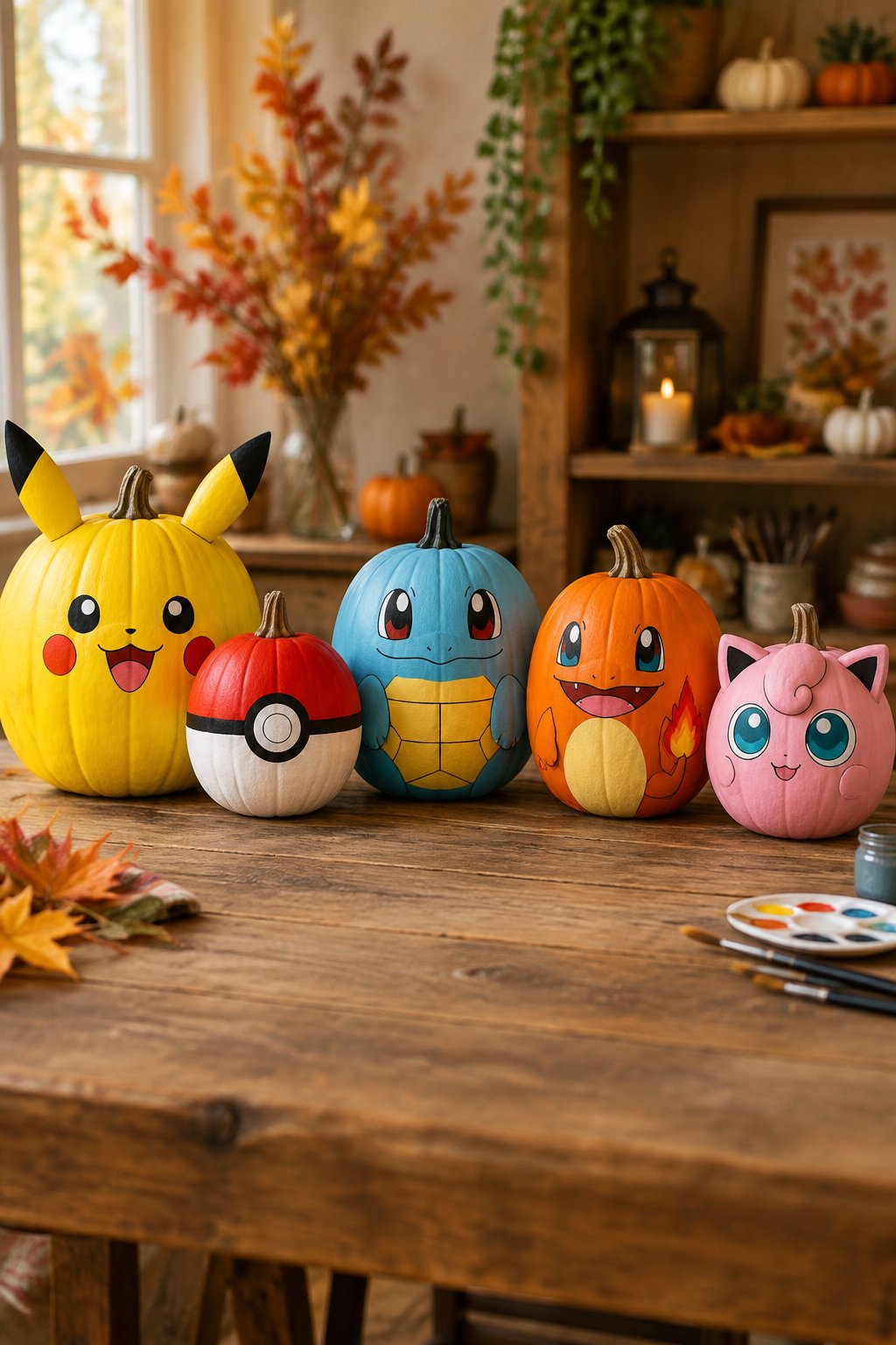 Pokemon Team Pumpkin Row - character pumpkin painting ideas