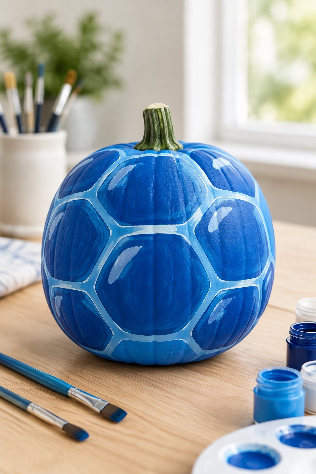 Blue Shell Pumpkin - character pumpkin painting ideas