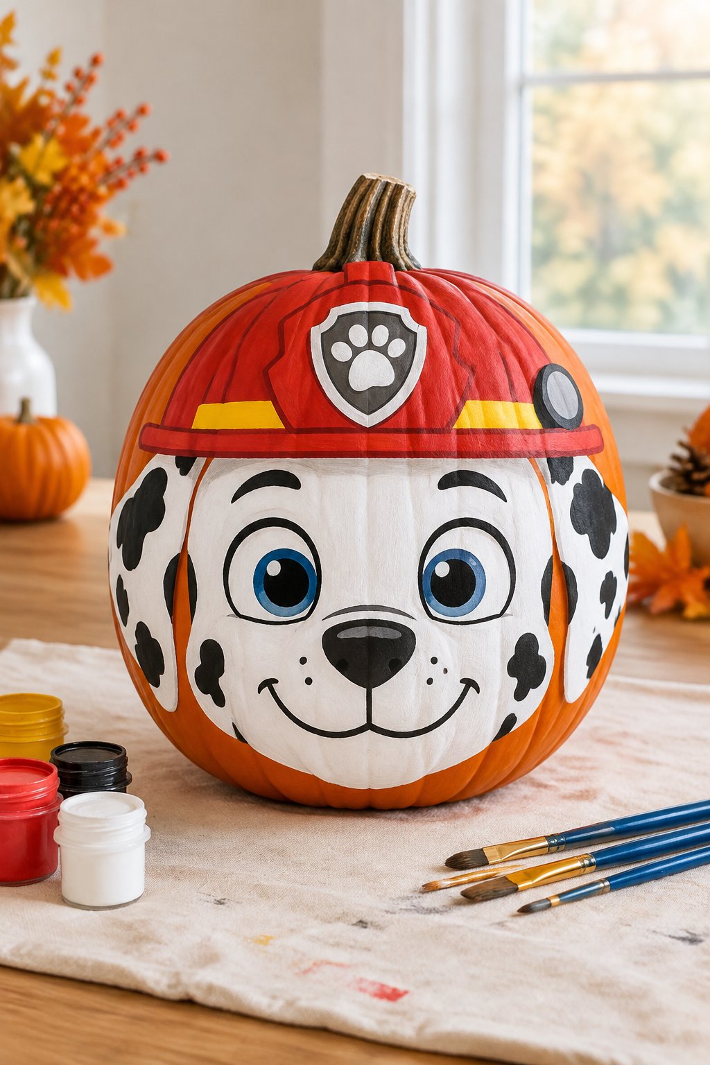 Marshall Dalmatian Pumpkin - character pumpkin painting ideas