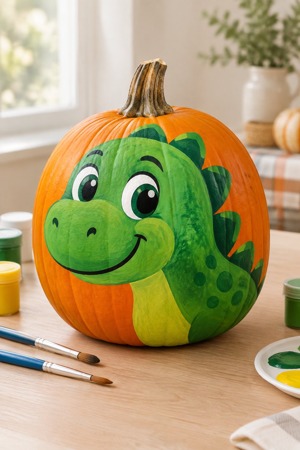 George Dinosaur Toy Pumpkin - character pumpkin painting ideas