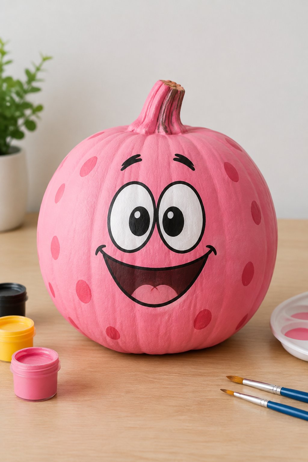 Patrick Star Pink Pumpkin - character pumpkin painting ideas