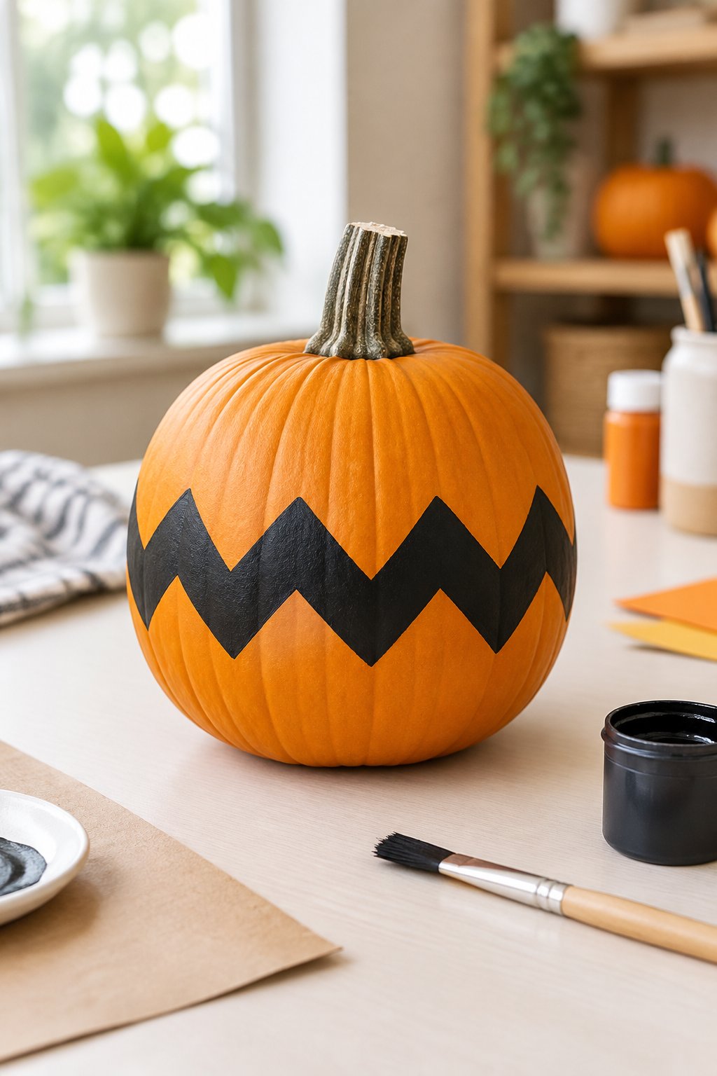 Charlie Brown Zigzag Pumpkin - character pumpkin painting ideas