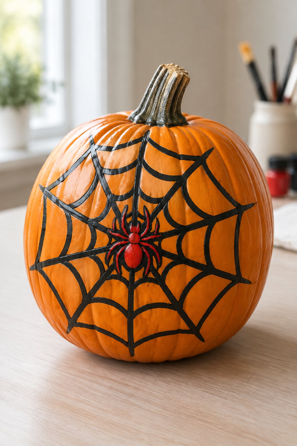 Spider-Man Web Pumpkin - character pumpkin painting ideas