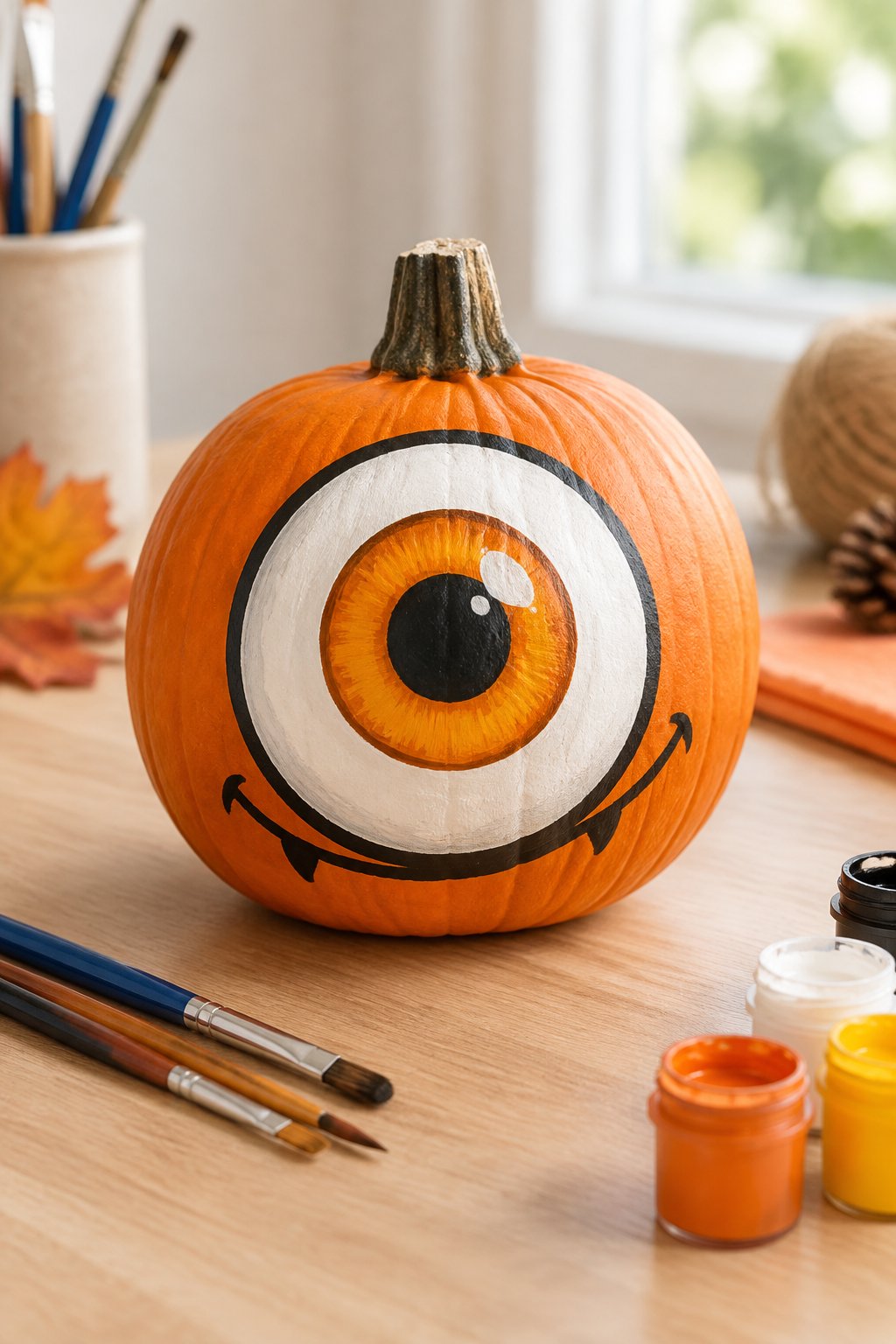 Amber Cartoon Eye - eyeball pumpkin painting