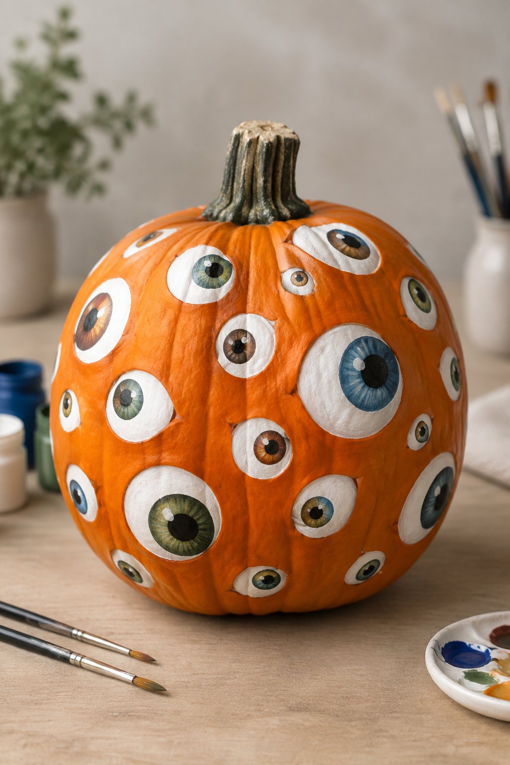 Scattered Eyes Pattern - eyeball pumpkin painting