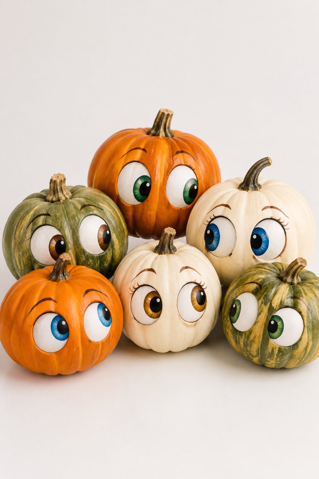 Cluster of Peeking Eyes - eyeball pumpkin painting