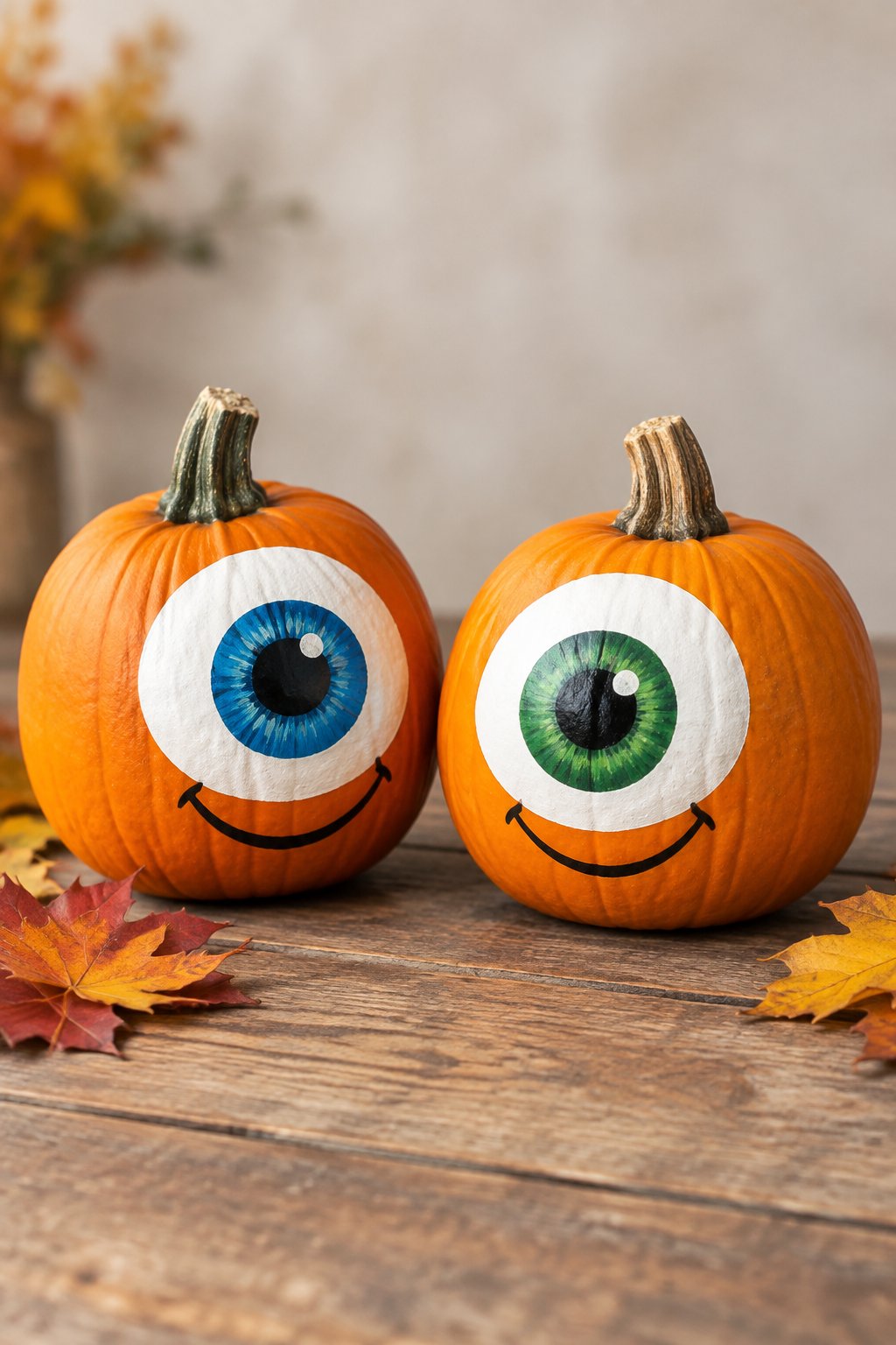 Two Friendly Eyes - eyeball pumpkin painting