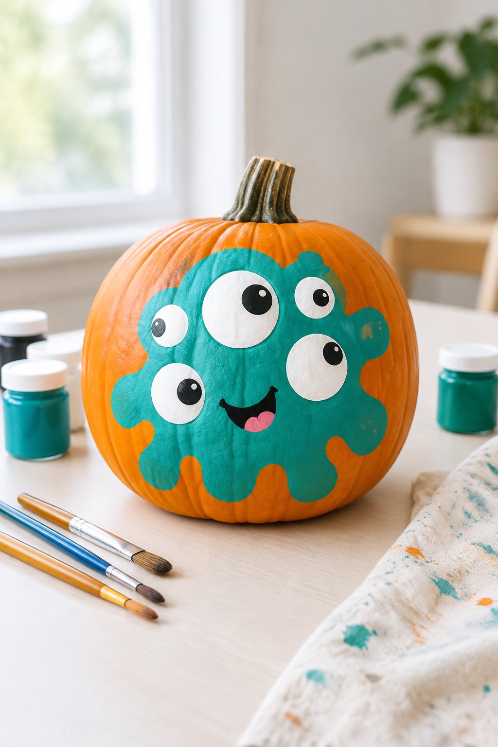 Friendly Multi Eye Blob - eyeball pumpkin painting
