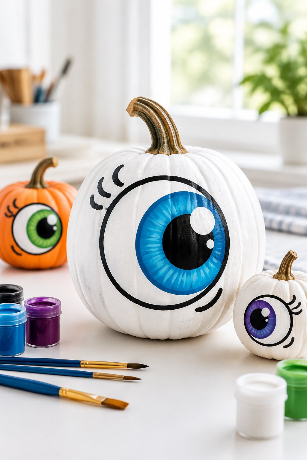 Bouncy Cartoon Eye - eyeball pumpkin painting