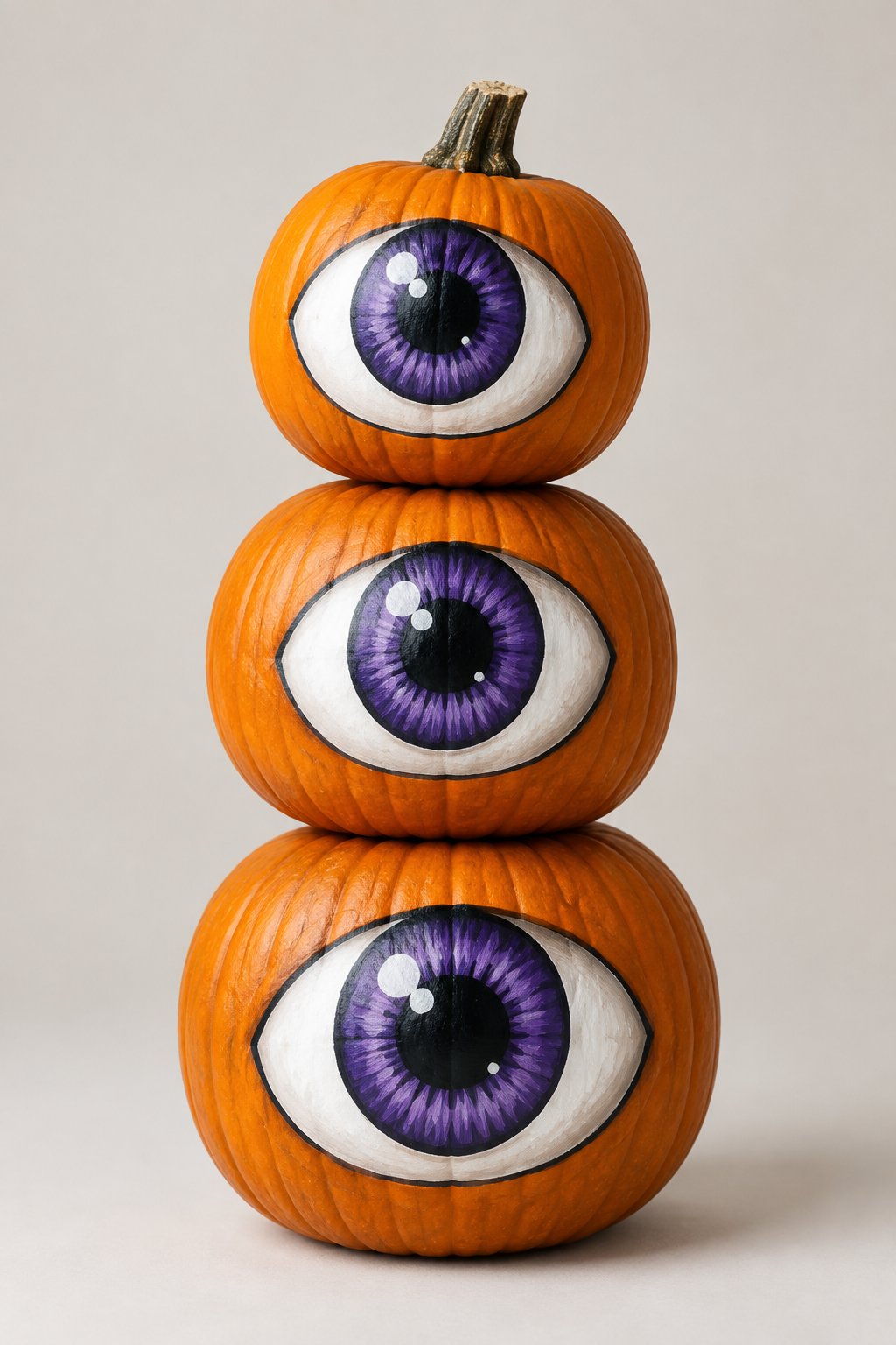 Purple Eye Stack - eyeball pumpkin painting