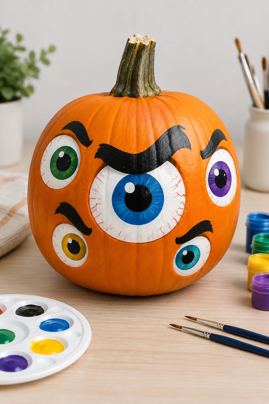 Bold Brow Monster Eyes - eyeball pumpkin painting