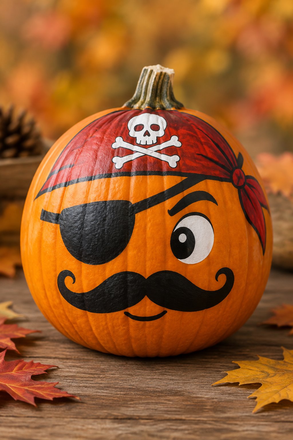 Eye Patch Pirate - eyeball pumpkin painting