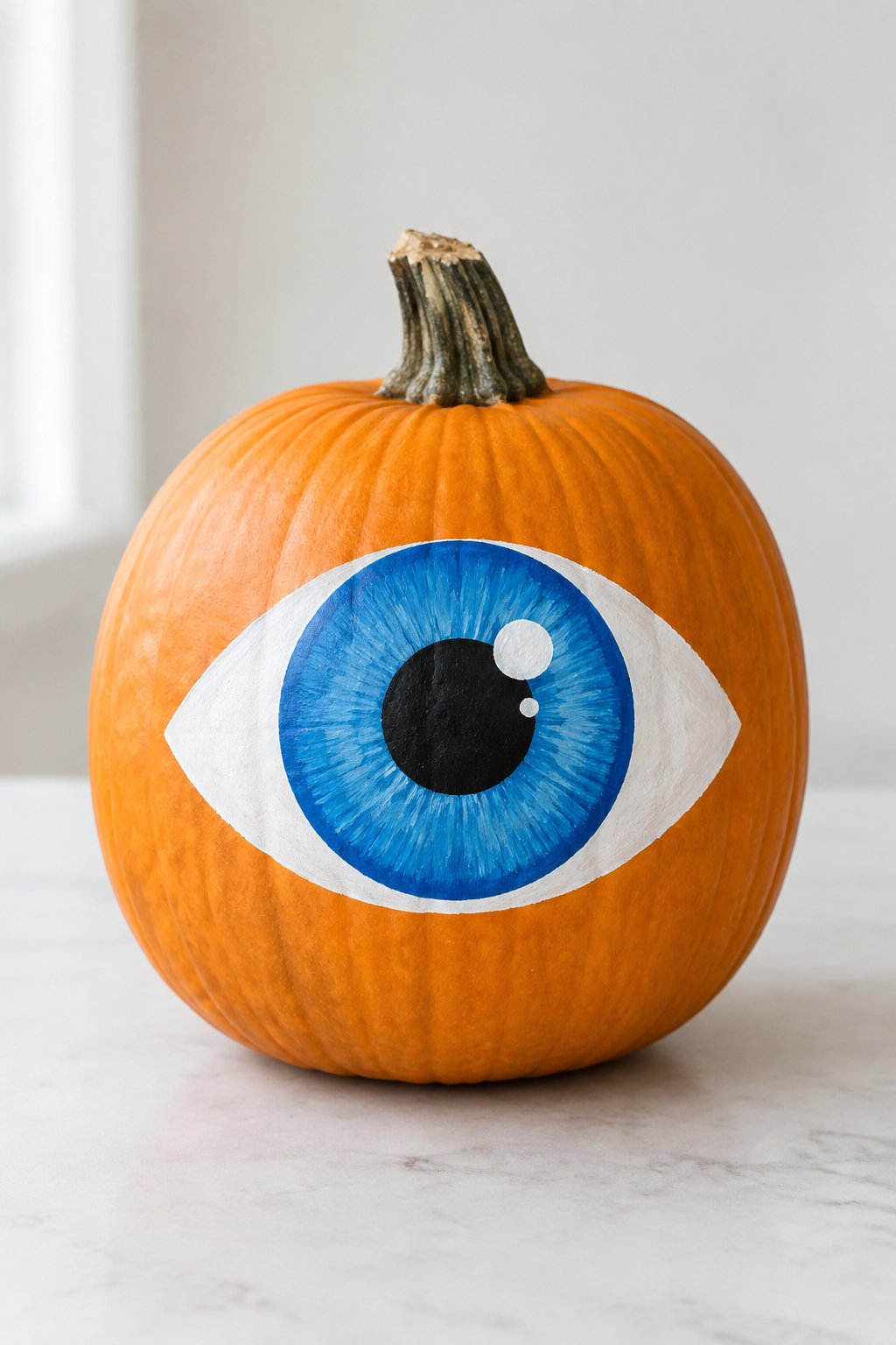 Blue Eye Pumpkin - eyeball pumpkin painting