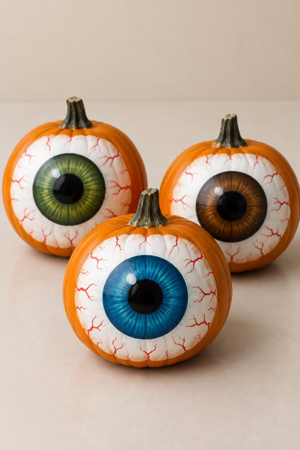 Mini Eyeball Trio - eyeball pumpkin painting