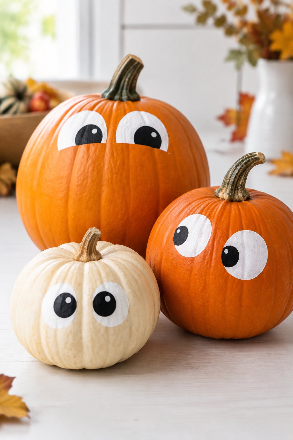 Peek-a-Boo Eyes - eyeball pumpkin painting