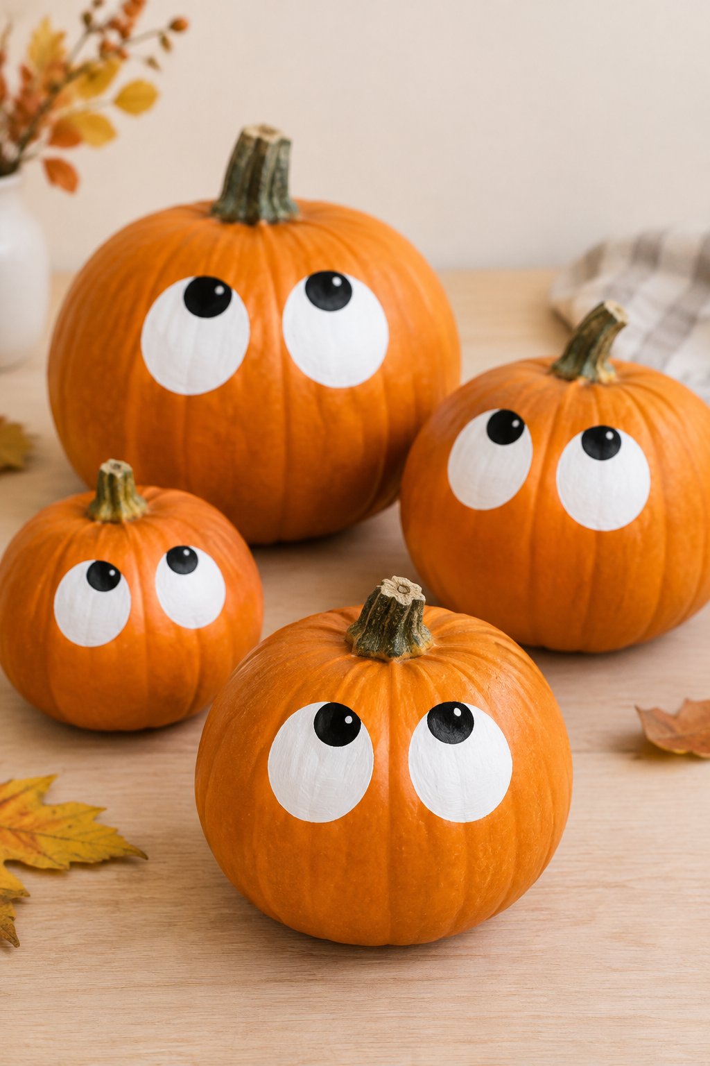 Looking Up Eyes - eyeball pumpkin painting