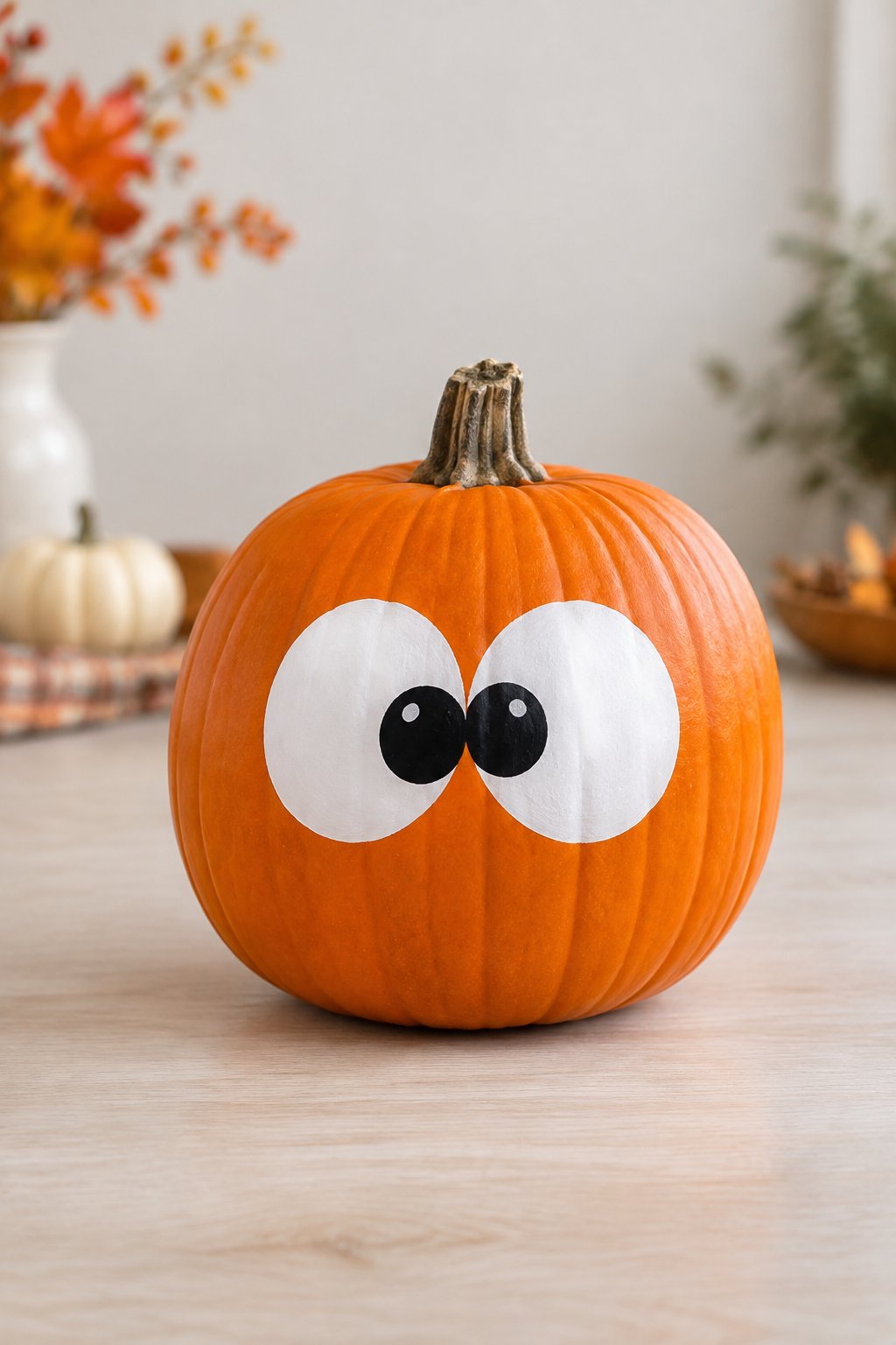 Crossed Eyes Pumpkin - eyeball pumpkin painting