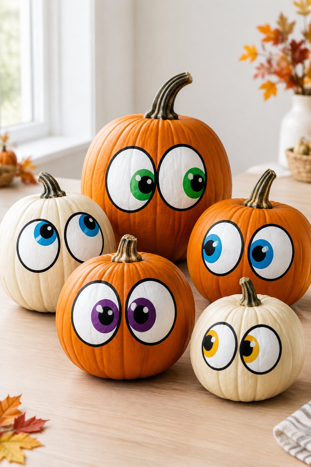 Surprised Eyes - eyeball pumpkin painting